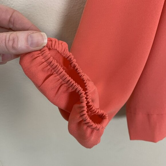 Nine West Womens Blouse XXL NEW Coral Top Twist Front Blouson Work Office Spring - Picture 6 of 16